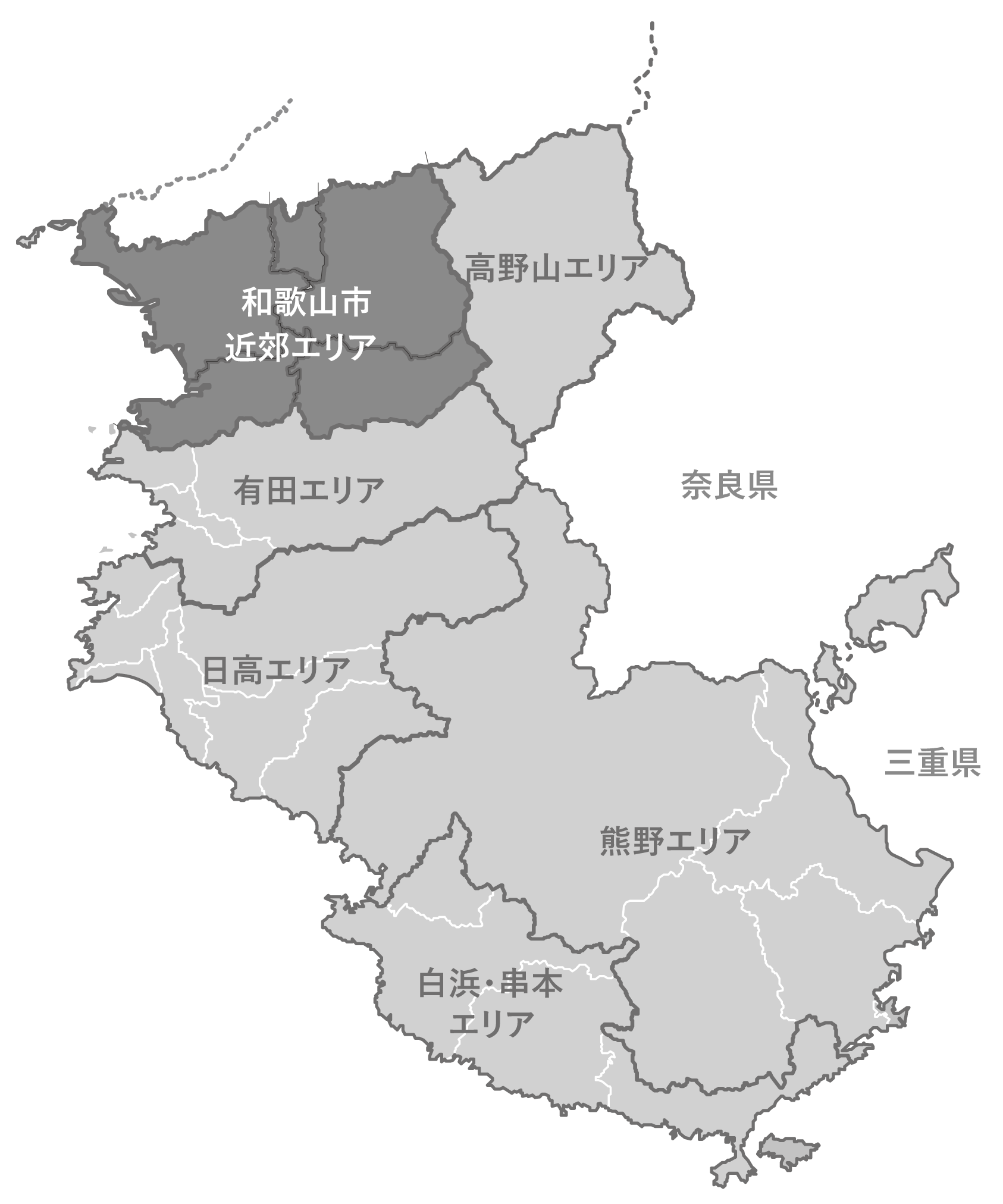 和歌山市近郊エリアの地図